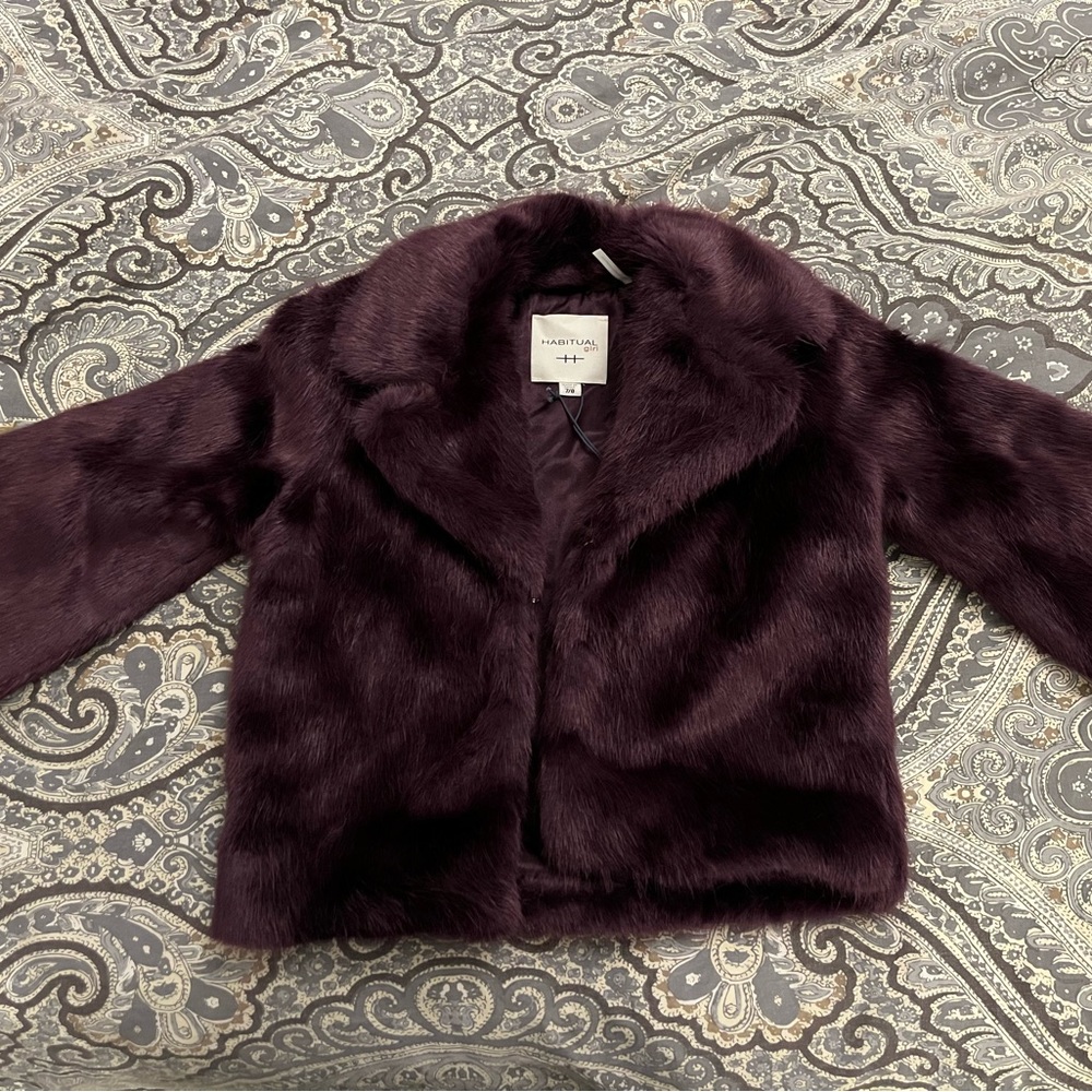 Habitual girls faux fur jacket